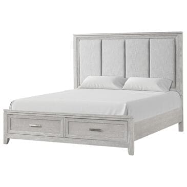 New Heritage Design Fiona Queen King Storage Bed in Mist Gray, , large