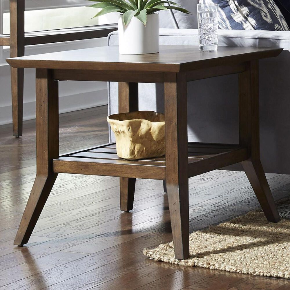 Belle Furnishings Ventura Boulevards Rectangular End Table in Bronze Spice, , large