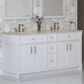 James Martin Bellshire 72" Double Bathroom Vanity in Bright White with 3 cm Tajnar Eclos Top, Rectangular Sinks and FreePower Wireless Charger, , large