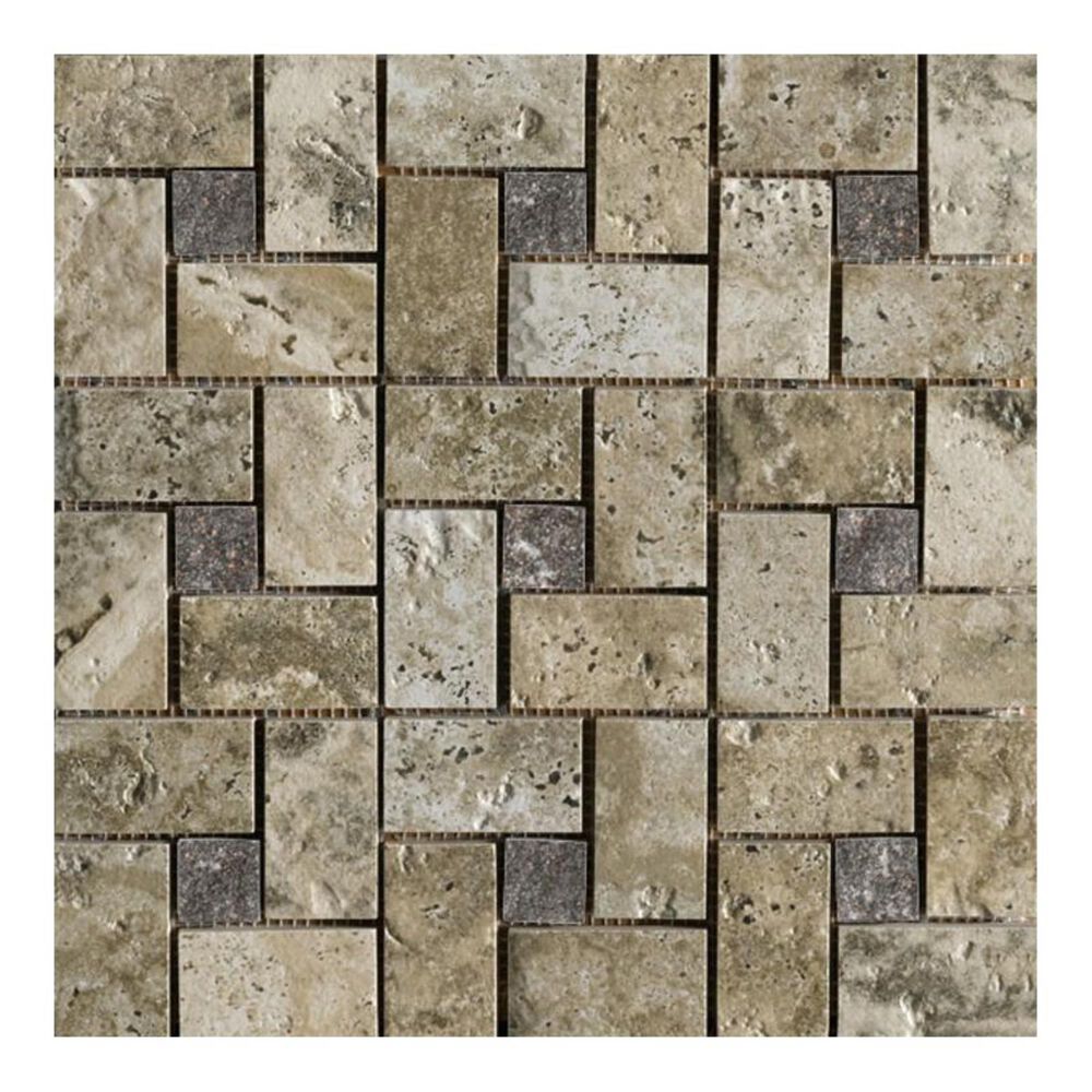 Marazzi Archaeology Crystal River 13" x 13" Porcelain Pinwheel Mosaic Sheet, , large