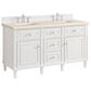 James Martin Vanities Lorelai 60" Double Vanity in Bright White with 3 cm Eternal Marfil Quartz Top, , large