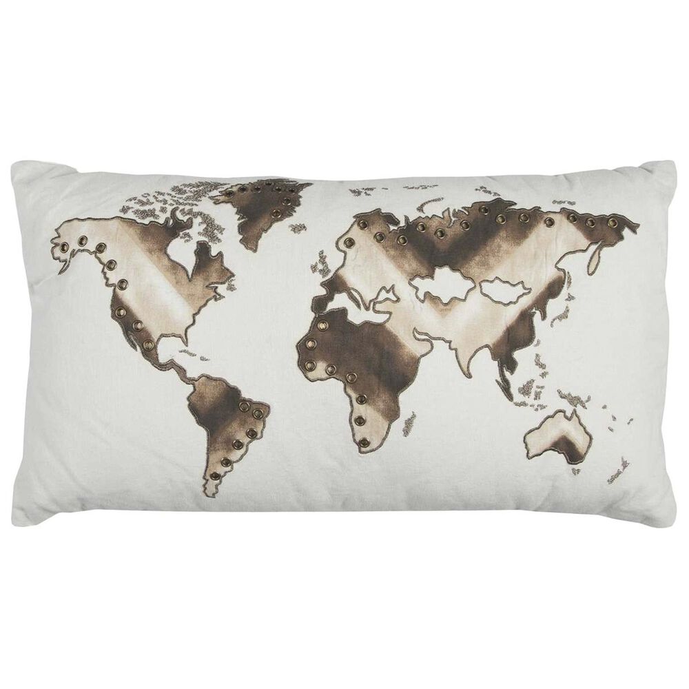 Rizzy Home 14" x 26" Pillow Cover in Neutral and Brown, , large