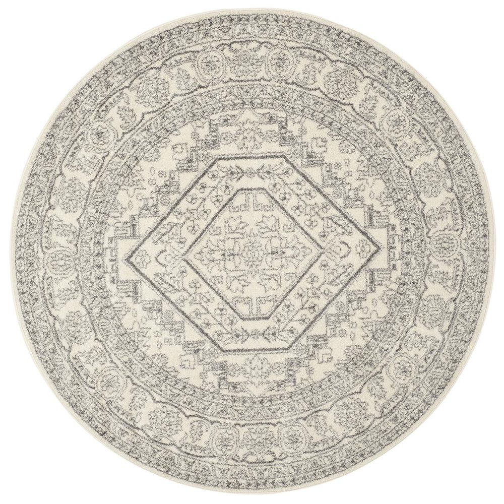 Safavieh Adirondack ADR108B-6R 6&#39; x 6&#39;  Ivory/Silver Round Rug, , large