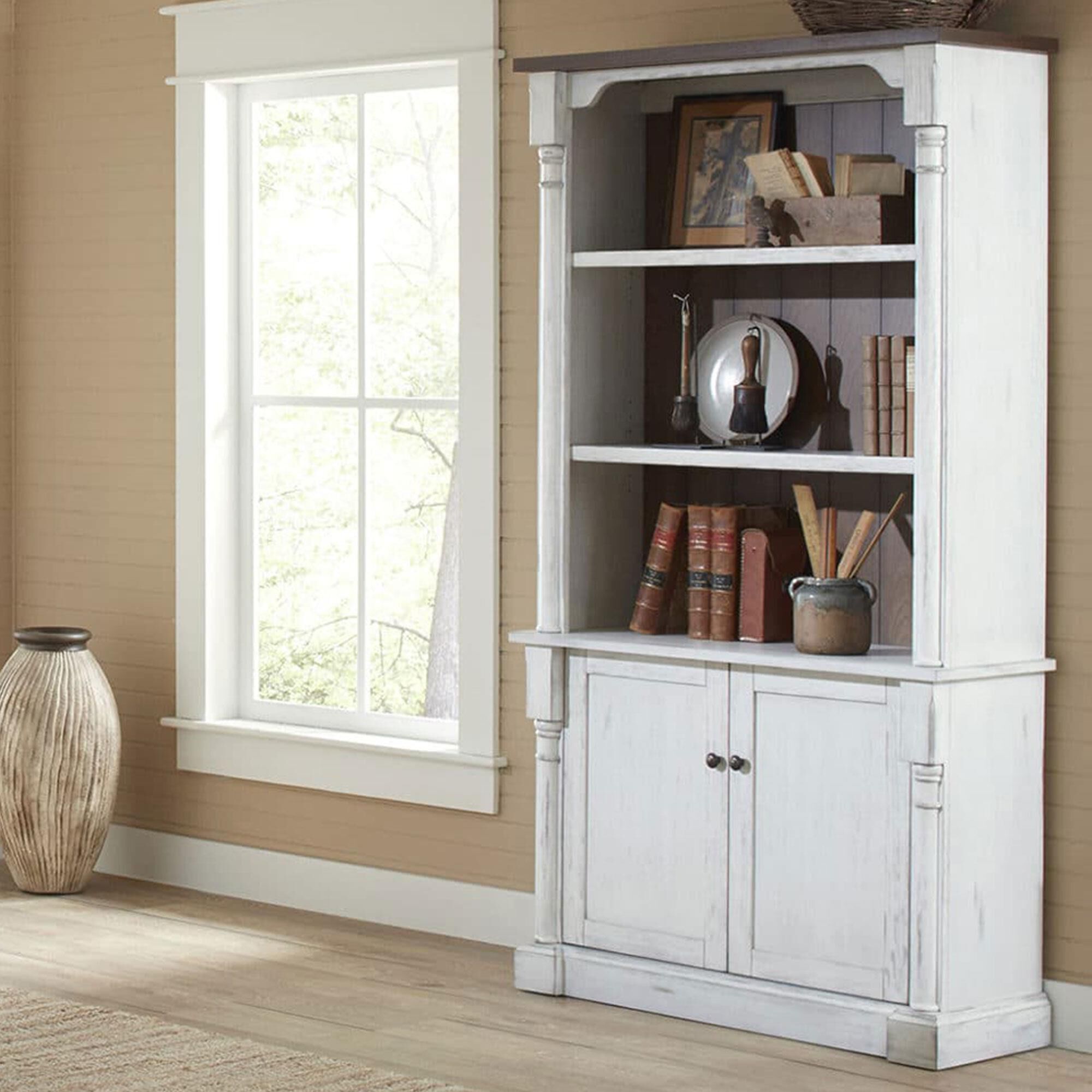 Martin Furniture Durham 3-Shelf Adjustable Bookcase in Weathered