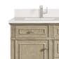 James Martin Vanities Lorelai 60" Double Vanity in Whitewashed Oak with Single Hole 3 cm White Zeus Quartz Top & Backsplash, , large