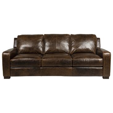 Softline 89" Leather Sofa in York Chestnut, , large