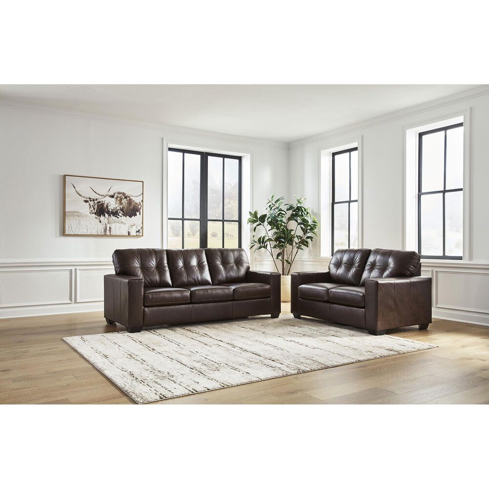 Ashley Santorine Stationary Sofa in Dark Brown, , large