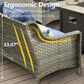 HOMLUX Outdoor Wicker Conversation Sofa in Diamond Blue, , large