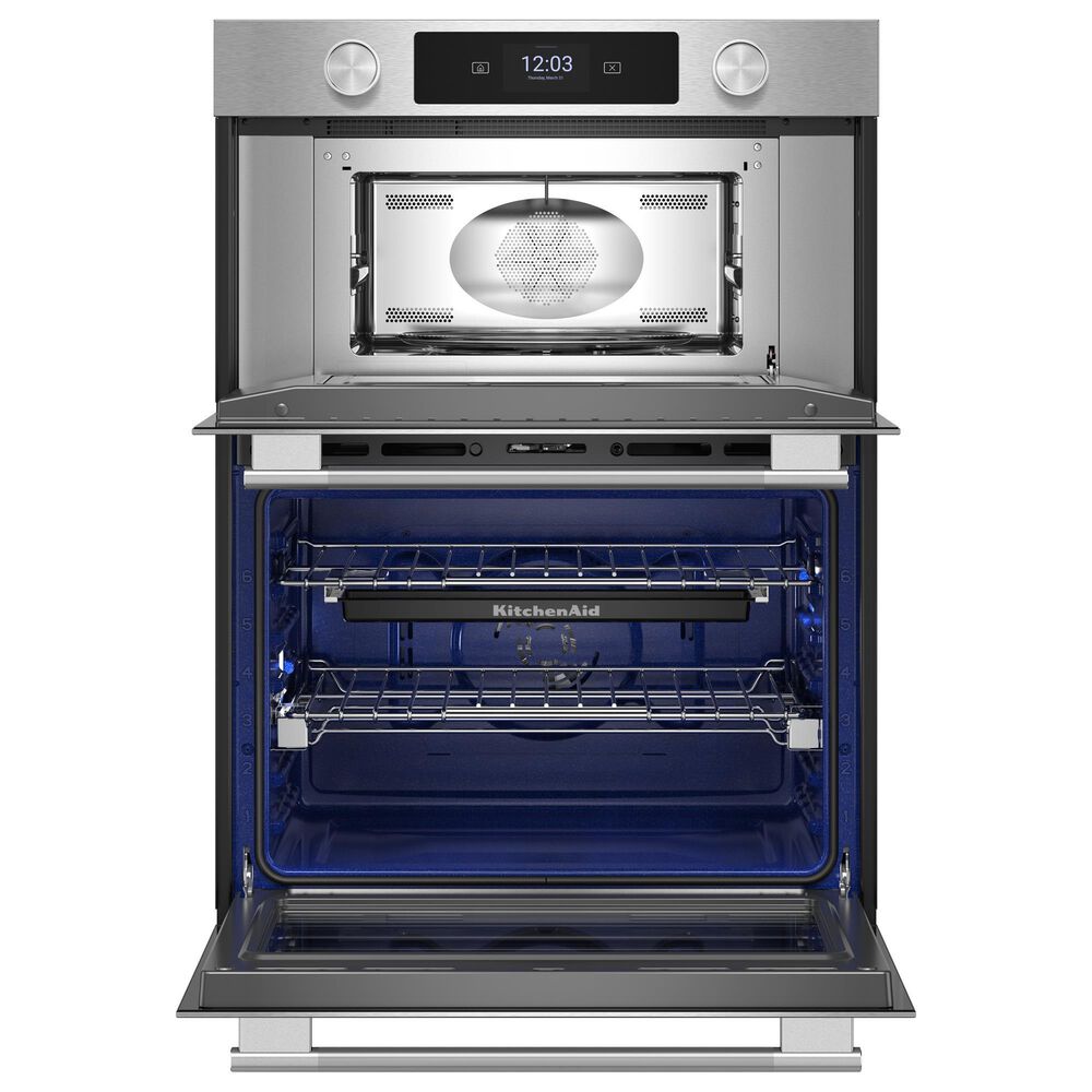 KitchenAid 2-Piece Kitchen Package with PrintShield Stainless Steel 30" Smart Combination Wall Oven and Black 36" Induction Cooktop, , large