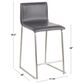 Lumisource Mara Counter Stool with Grey Cushion in Black (Set of 2), , large
