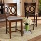 Baxton Studio Lenoir Counter Height Pub Chair with Grey Cushion in Walnut Brown (Set of 2), , large