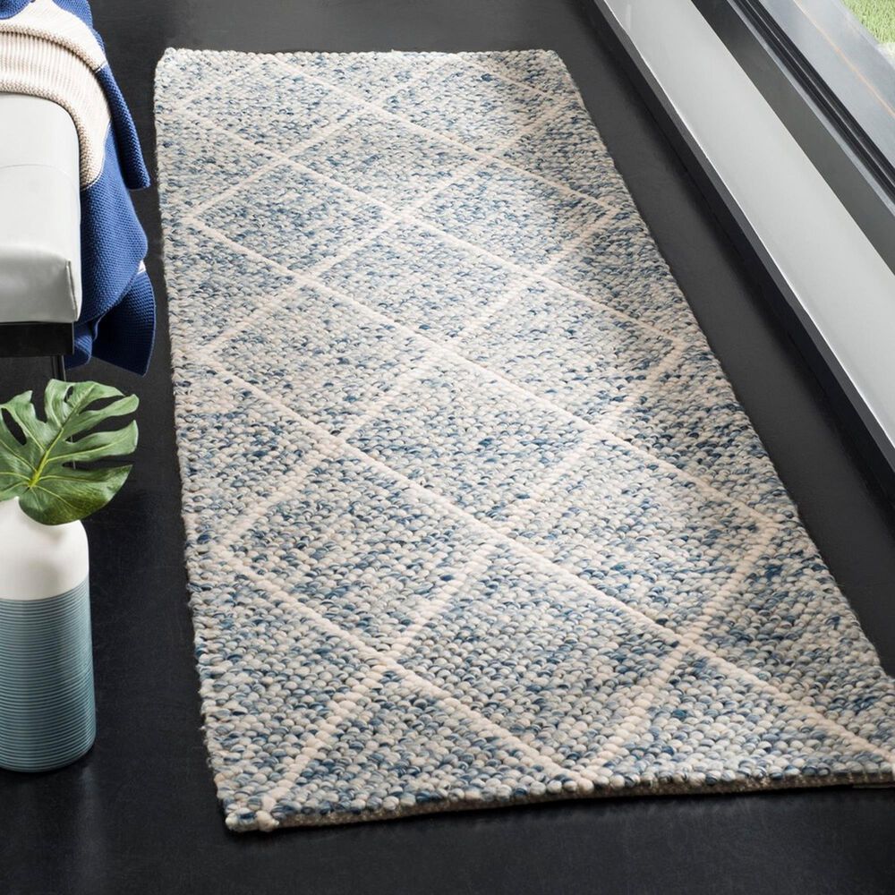 Safavieh Natura NAT712B 2&#39;3&quot; x 8&#39; Ivory and Blue Runner, , large