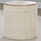 LumiSource Tahoe 17" Storage Ottoman with Mango Wood Top in Beige, , large
