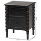 Baxton Studio Malinda 2-Drawer End Table with Spindle Legs in Black, , large