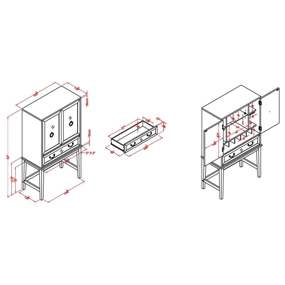 Furniture of America Covarrubias Wine in Black NFM