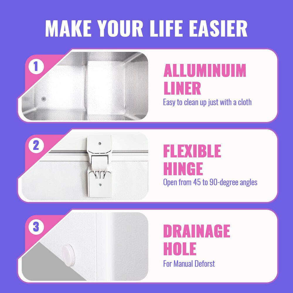 HOMLUX 5 Cu. Ft. Deep Chest Freezer with Removable Basket in White, , large