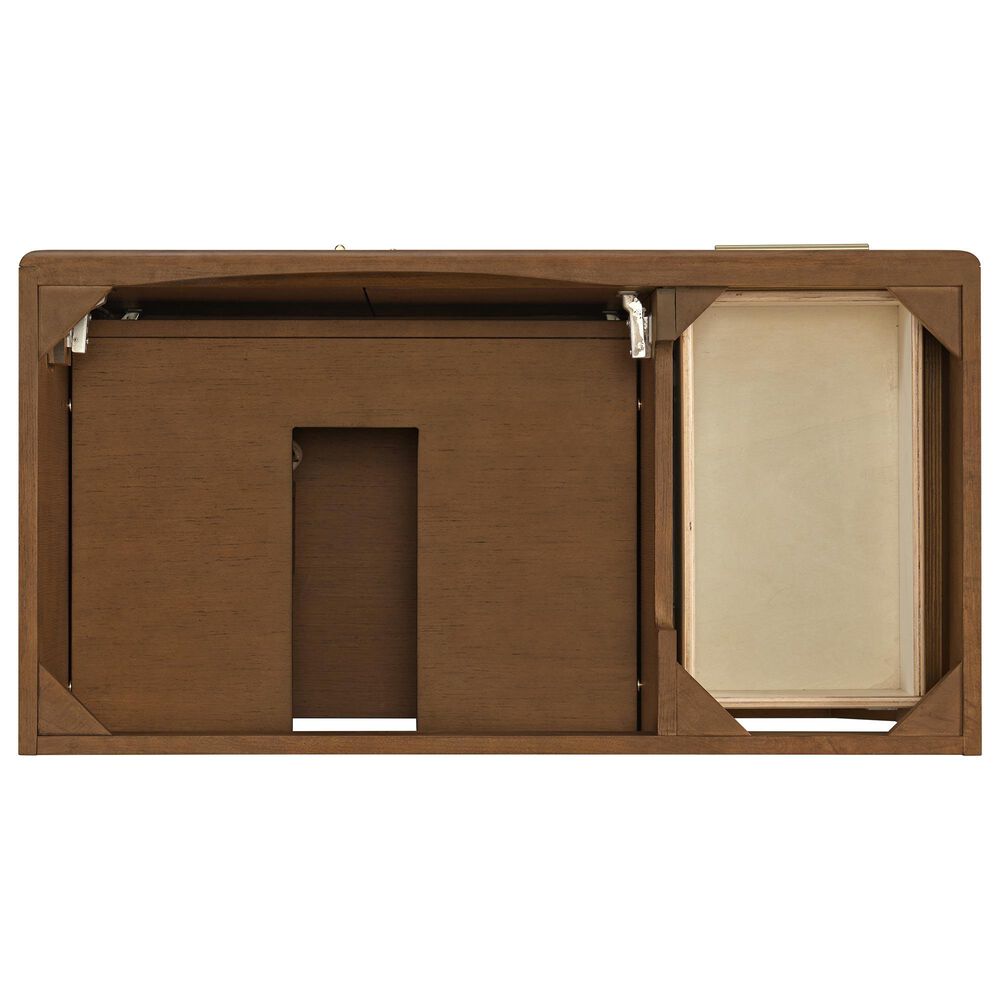 37B Mertola 36" Single Bathroom Vanity Cabinet in Dark Maplewood with White Composite Stone Top and Backsplash, , large