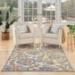 Nourison Aloha ALH17 9" x 12" Ivory and Blue Indoor/Outdoor Area Rug, , large