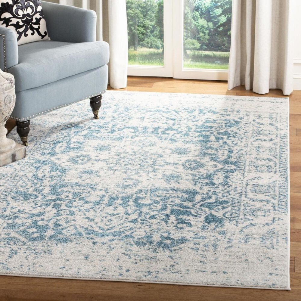 Safavieh Madison MAD603J 4&#39; x 6&#39; Teal and Ivory Area Rug, , large