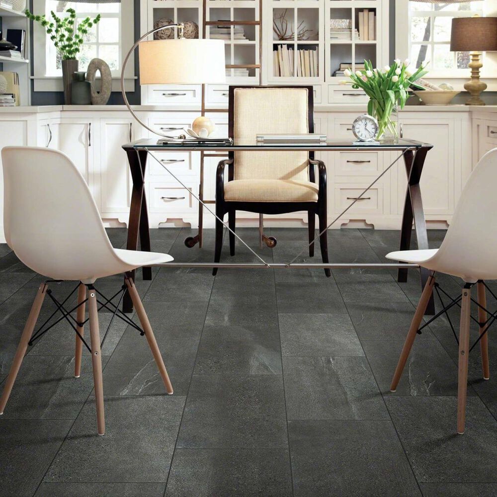 Shaw Sculpture Anthracite 12" x 24" Porcelain Tile, , large