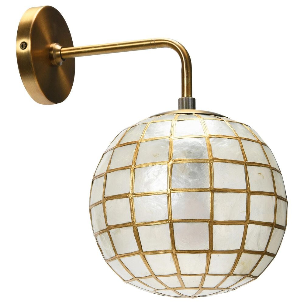 Creative Coop Ollie Wall Sconce with Detail in Brass, , large