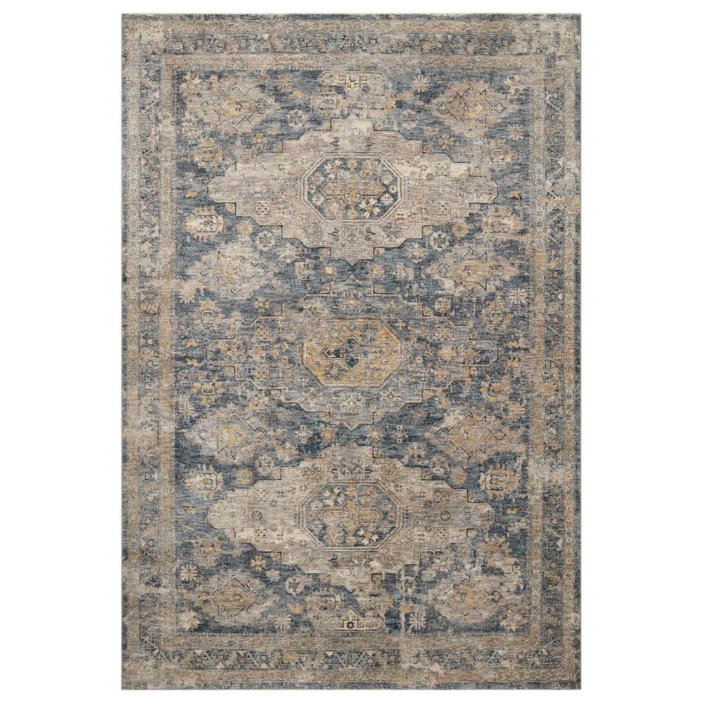 Loloi Gaia 4" x 5"7" Denim and Taupe Area Rug, , large