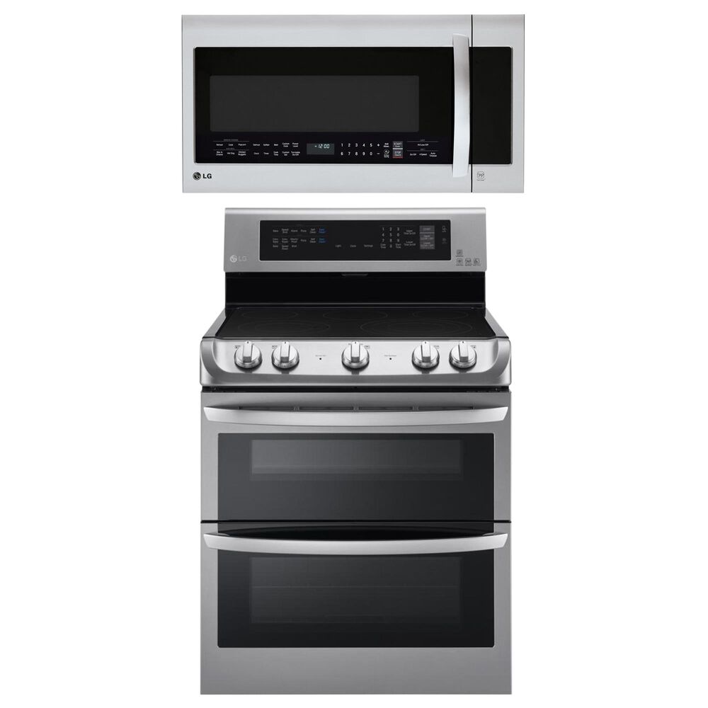 LG 2-Piece Kitchen Package with 7.3 Cu. Ft. Electric Double Oven Range in Stainless Steel, , large