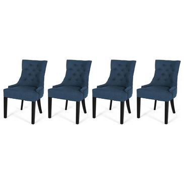 Noble House Hayden Side Chair in Navy Blue (Set of 4), , large
