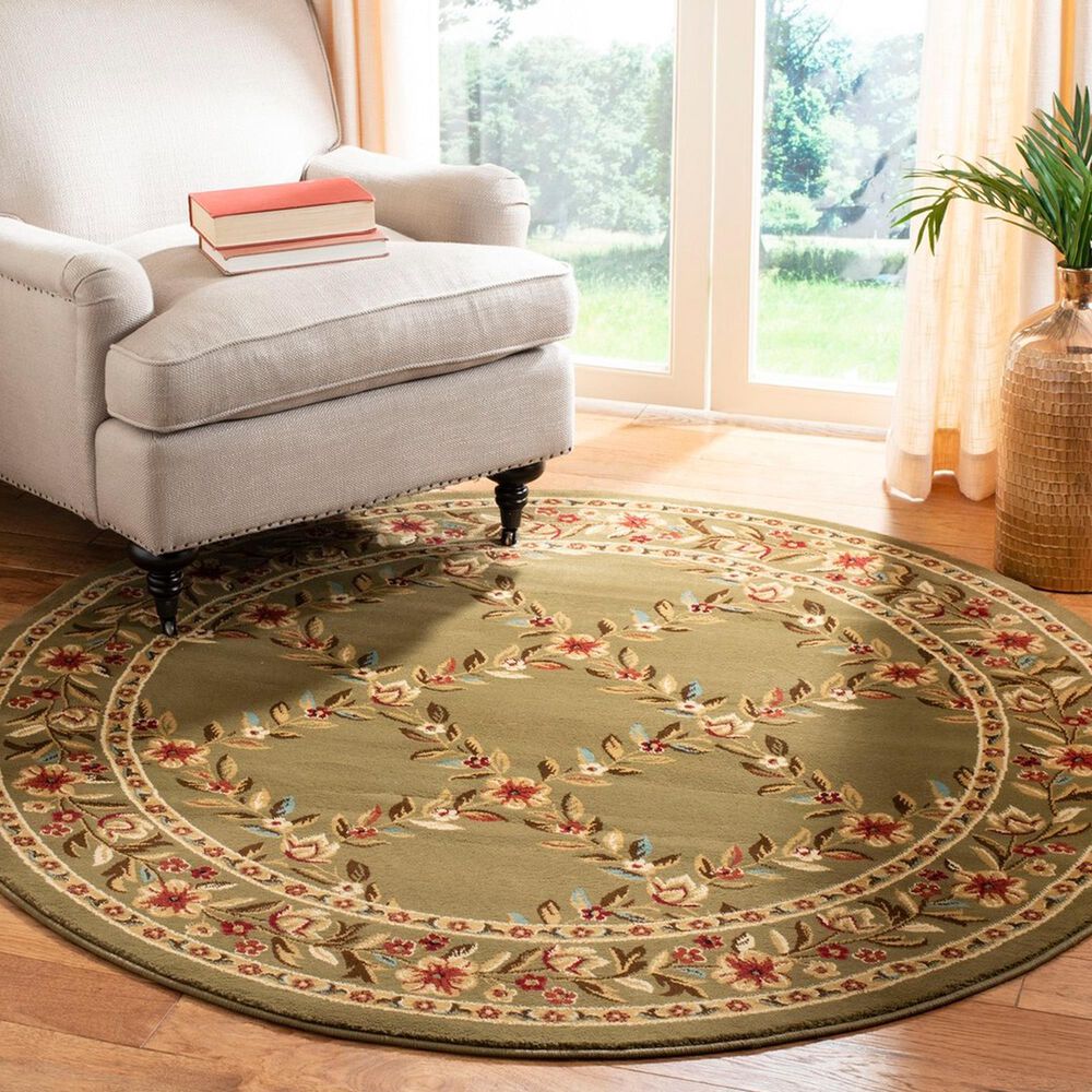 Safavieh Lyndhurst LNH557 5&#39;3&quot; Round Green Area Rug, , large