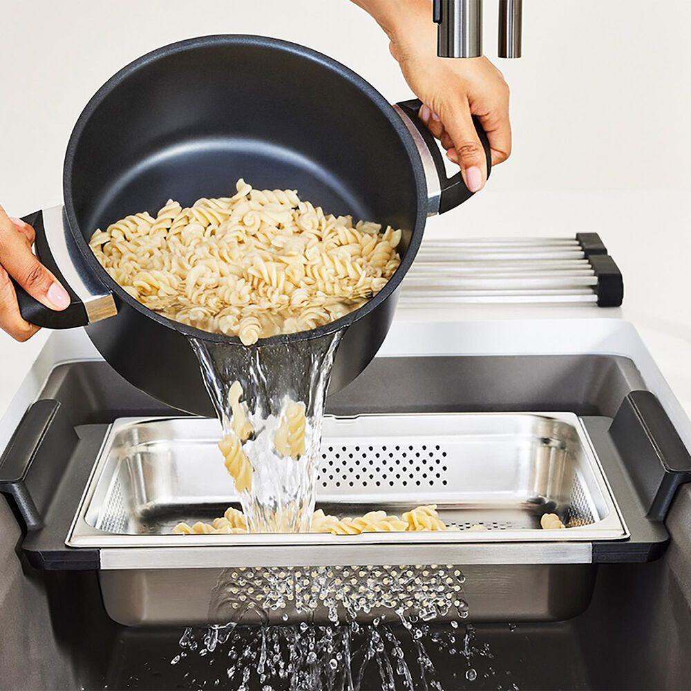 Blanco Inteos Accessories Holder in Black and Stainless Steel, , large