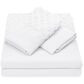 4-Piece Queen Clipped Textured Sheet Set in White, , large