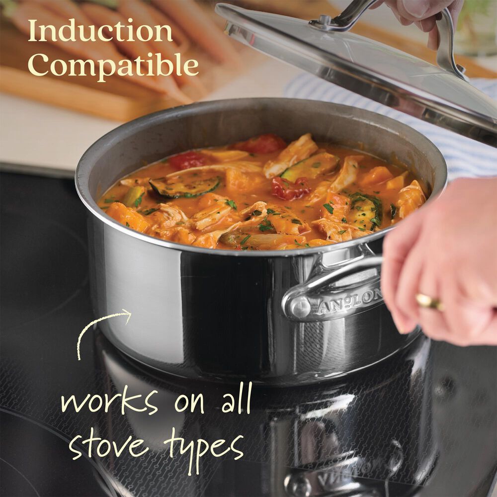 Anolon 11-Piece Nonstick Ceramic Cookware Set in Stainless Steel, , large