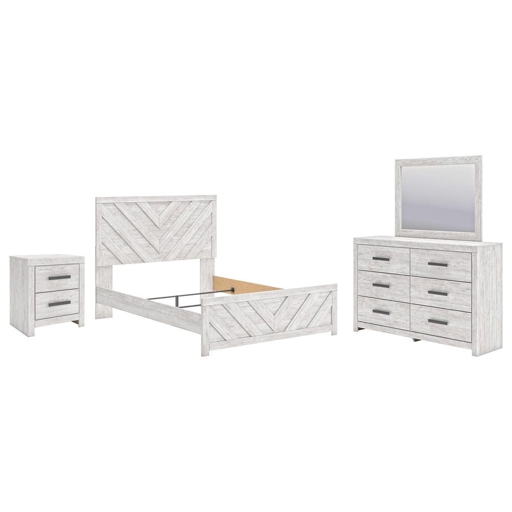 Ashley Cayboni 4 Piece Queen Bedroom Set in Whitewash Paint, , large