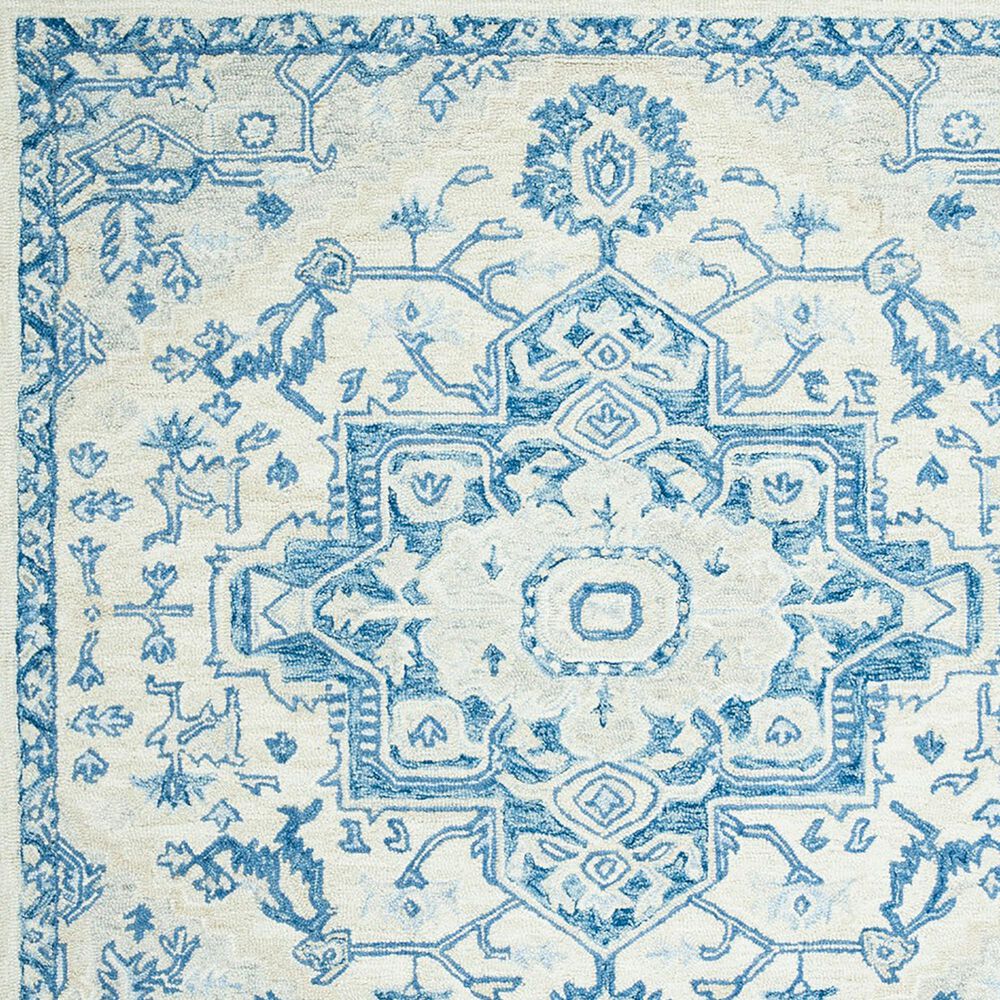 Safavieh Micro-Loop 2&#39;3&quot; x 11&#39; Ivory and Blue Runner, , large