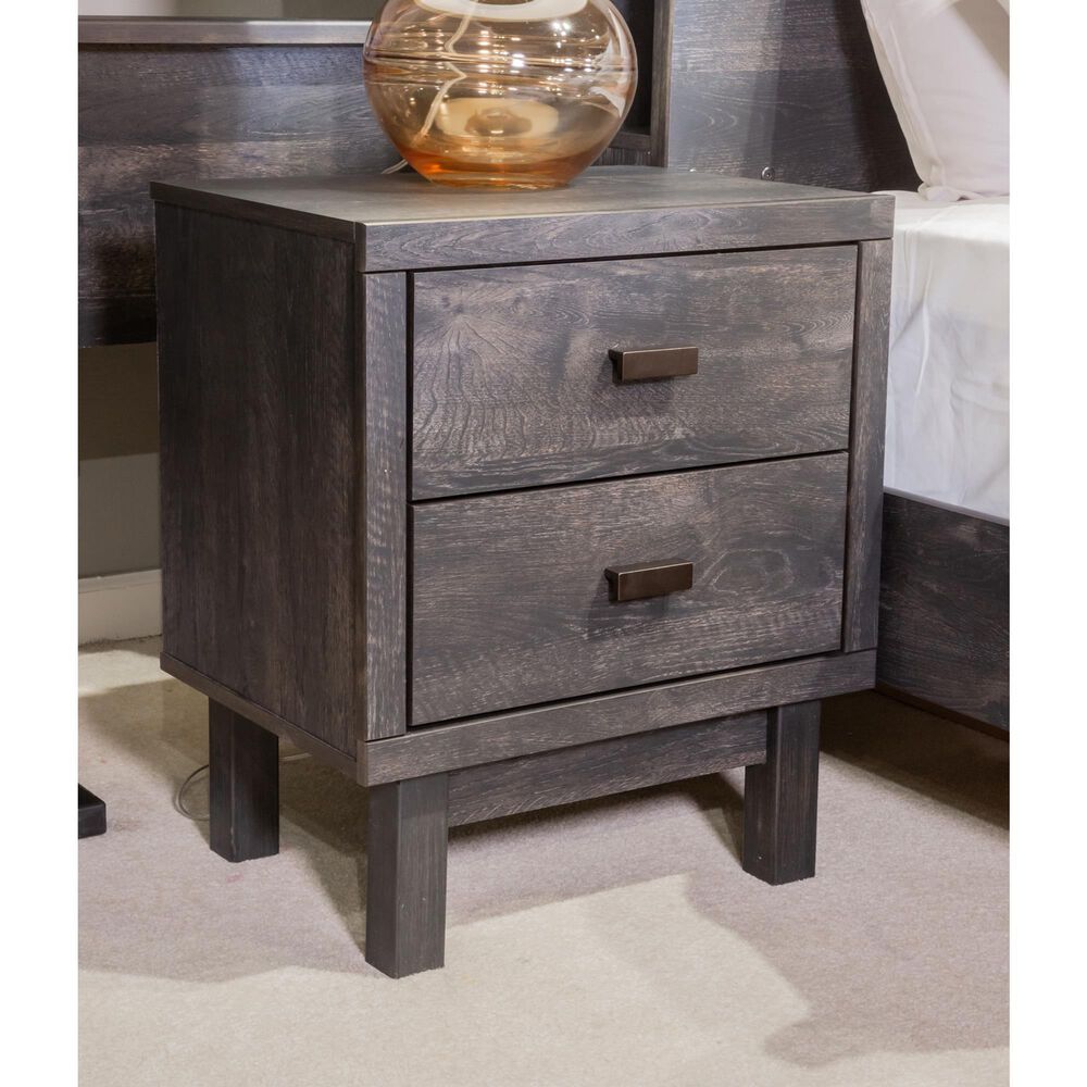 Signature Design by Ashley Toretto 2-Drawer Nightstand in Charcoal, , large