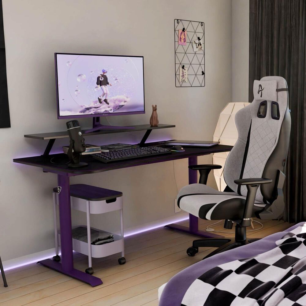 Arozzi Arena Medium Gaming Desk in Purple, , large