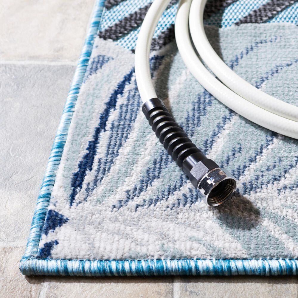 Safavieh Cabana CBN447K 9&#39; x 12&#39; Aqua and Navy Indoor/Outdoor Area Performance Rug, , large