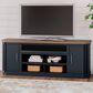 Ashley Landocken 84" Extra Large TV Stand in Light Brown and Dark Sate Blue, , large