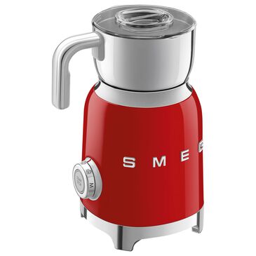 Smeg 20 Oz Retro Style Milk Frother in Red and Polished Chrome, , large