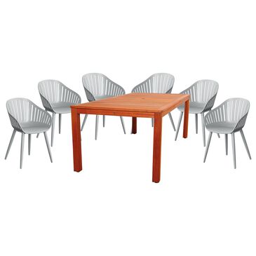 Amazonia Alama and Cannes 7-Piece Patio Dining Set in Brown and Grey, , large