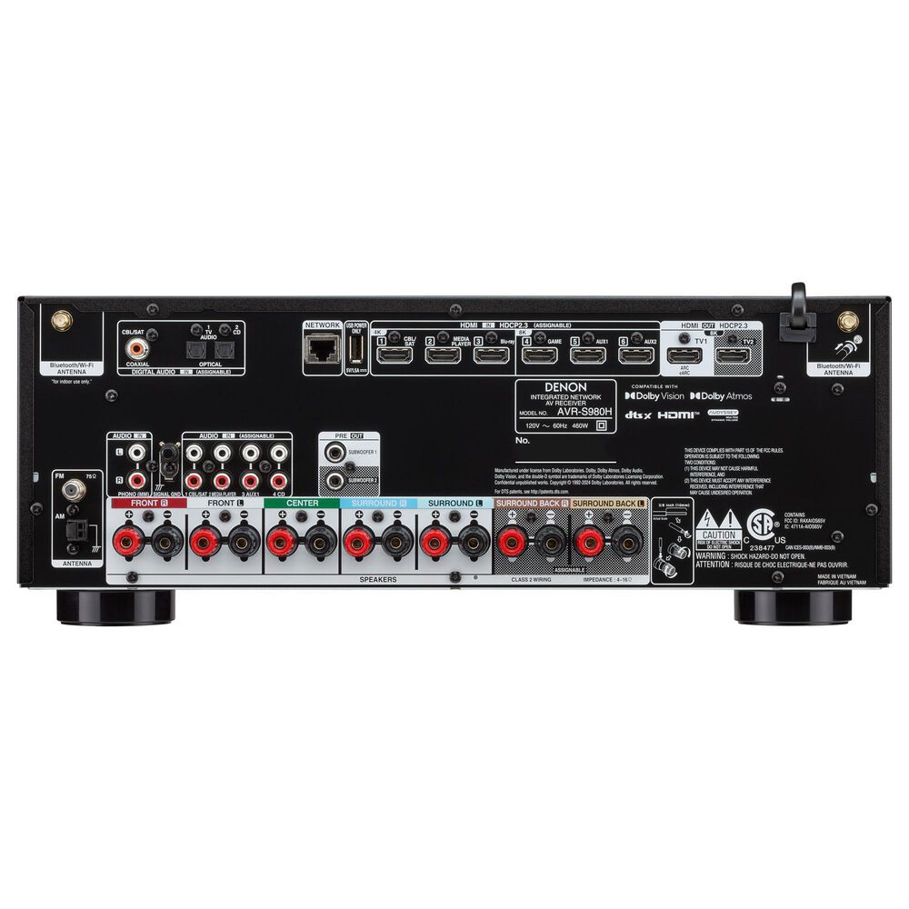 Denon 90W 7.2 Channels AV Receiver in Black, , large