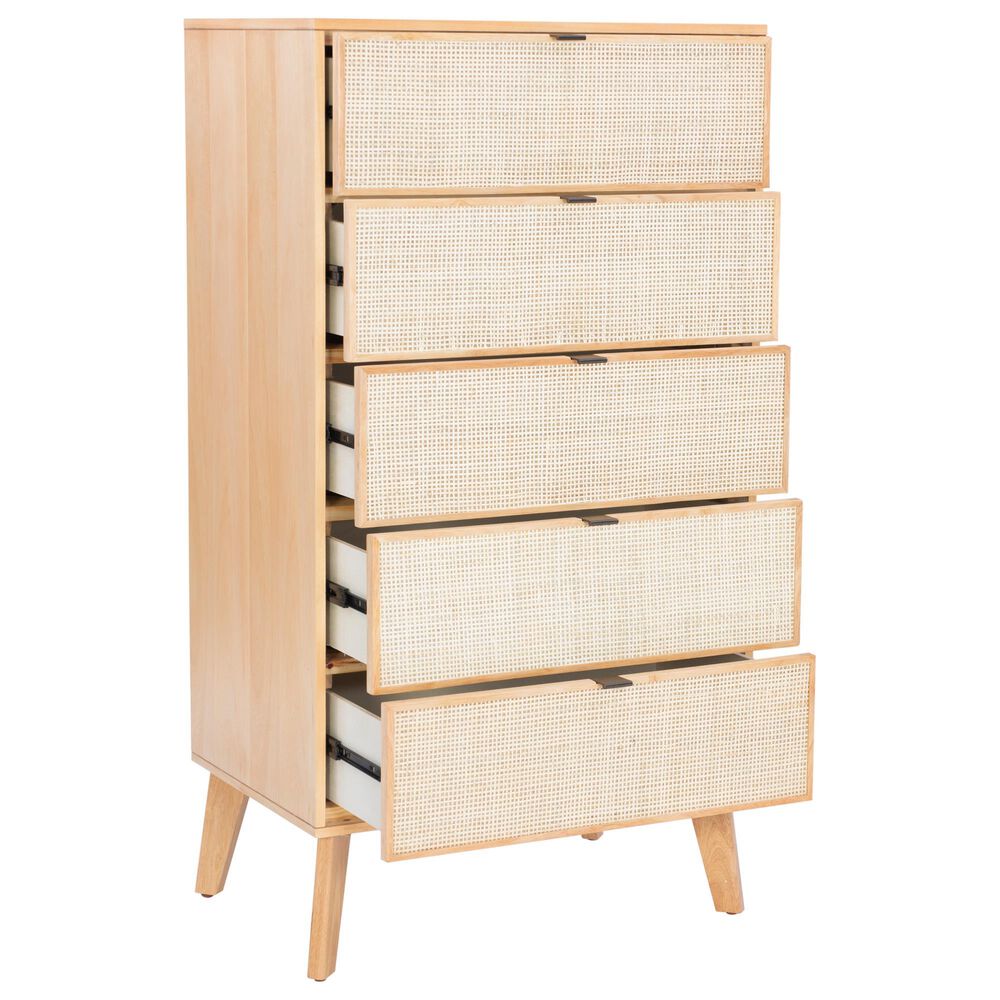 Linon Home Decor Collett 5-Drawer Chest in Natural, , large