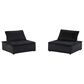 HOMLUX 40" Armless Lounge Chair in Black Velvet (Set of 2), , large
