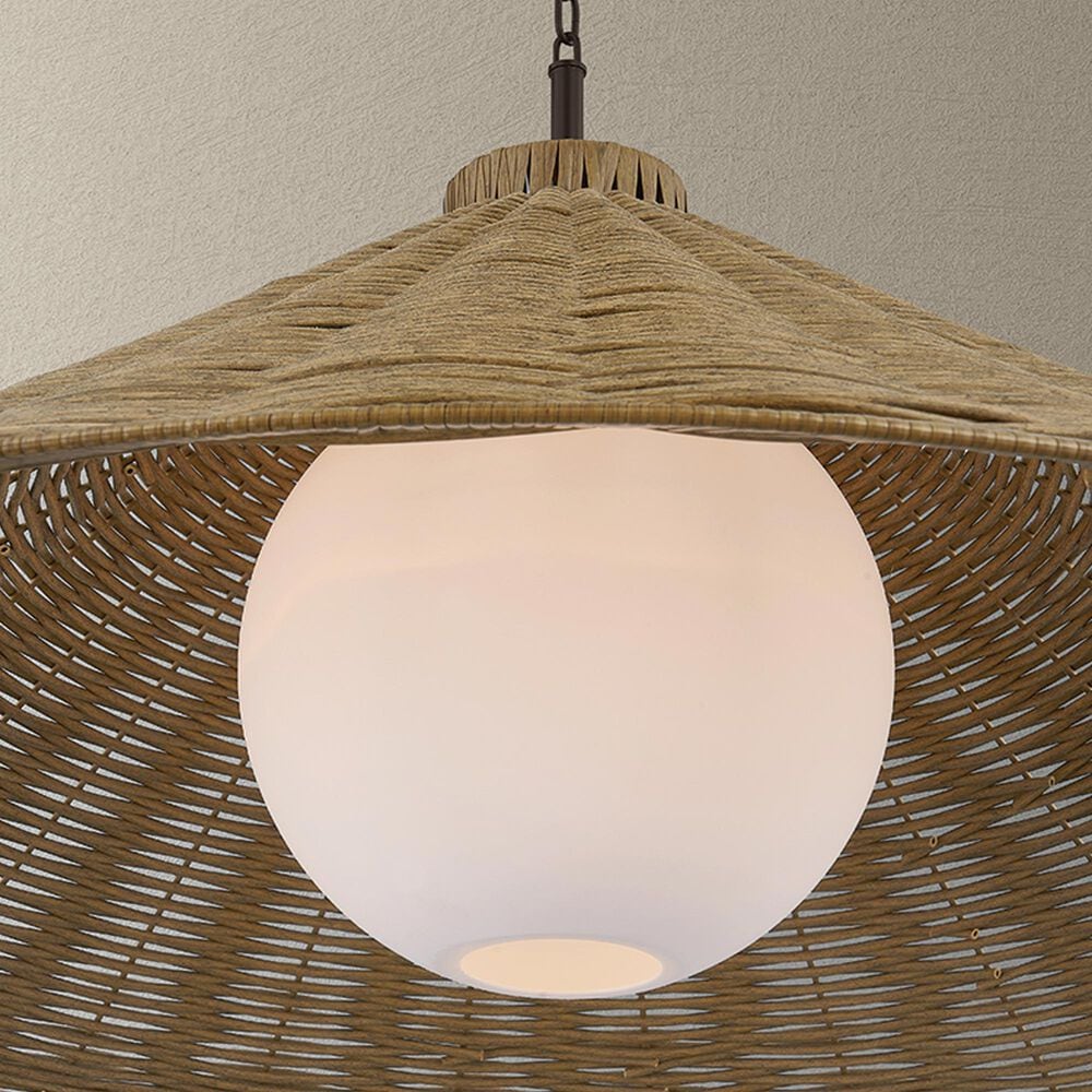 Troy Lighting Devlin 44" 1-Light Exterior Pendant in Bronze, , large
