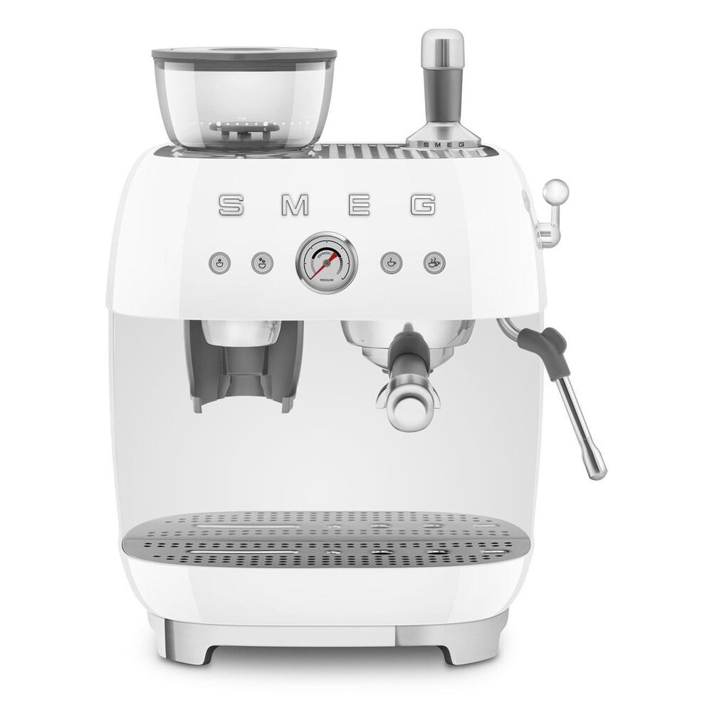 SMEG 81 Oz Espresso Coffee Machine with Grinder in White, , large