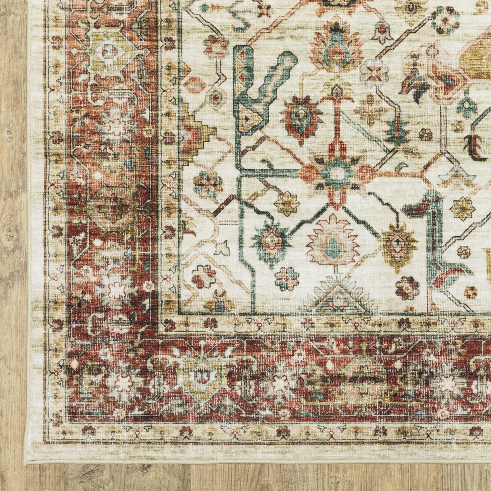 Oriental Weavers Sumter 2&#39; x 8&#39; Ivory and Red Runner, , large