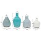 Creative Coop 4-Piece Round Terracotta Vase Set in Blue and Ivory, , large