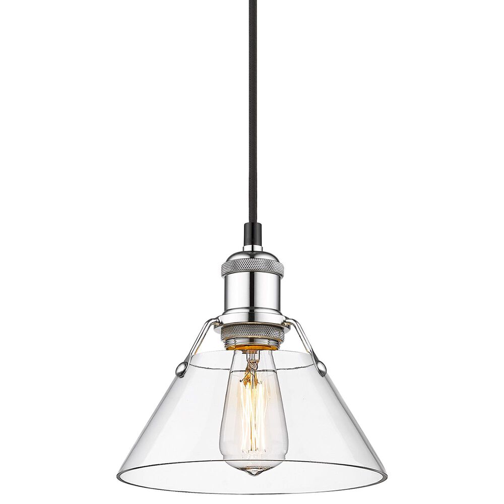 Golden Lighting Orwell 1-Light Small Pendant with Clear Glass Shade in Chrome, , large