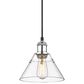 Golden Lighting Orwell 1-Light Small Pendant with Clear Glass Shade in Chrome, , large
