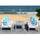 Safavieh Nunzio 4-Piece Outdoor Chat Set in Grey Wash, White, and Light Blue, , large